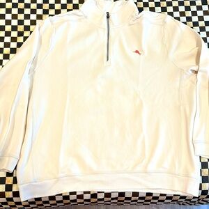 Men’s Tommy Bahama Tobago Bay 1/2 Zip Sweater ivory great condition XXXL